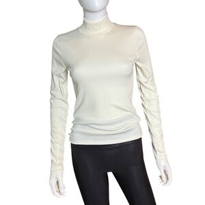J.Crew Factory Ribbed Turtleneck Top – Ivory, Size S